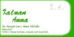 kalman amma business card